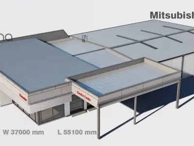 Mitsubishi service building 3D model