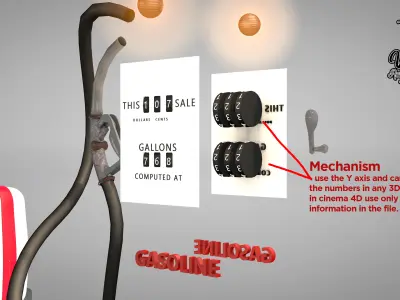 Building - Gas Pump Esso 50S 3D model