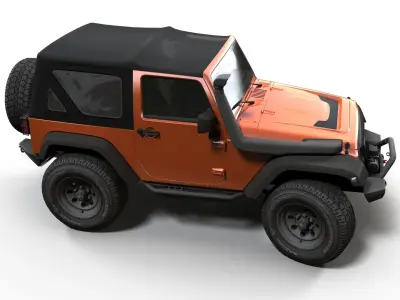 Jeep Wrangler 2012 custom offroad Low-poly 3D model