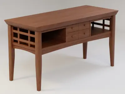 Wooden Entryway Table 3D model
