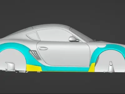 Porsche Cayman Rocket Bunny Mix 3D model