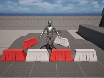 Plastic Road Barrier Low-poly 3D model