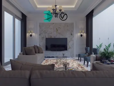 interior american classic style 3D model
