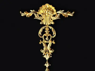 Central decor ornament for furniture 3D model 1043