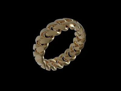 Cuban Chain Simple Ring 3D print model