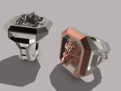 Men lion ring 3D model