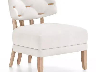 CARAMELO UPHOLSTERED CHAIR 140 Low-poly 3D model