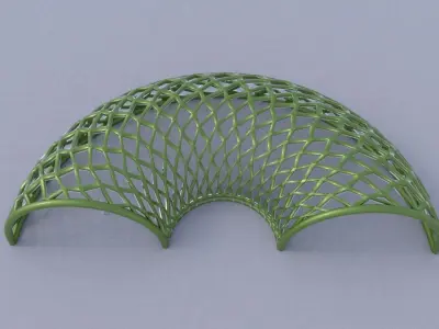 Half circle structure with open ends modern structure 3D model