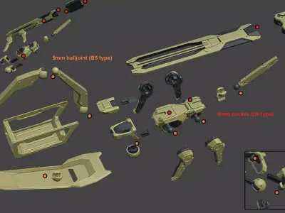 Robot dog Articulated 3D Print Free 3D print model