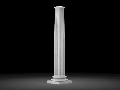 Fluted column Low-poly 3D model