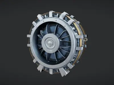 Futuristic turbine engine 3D model