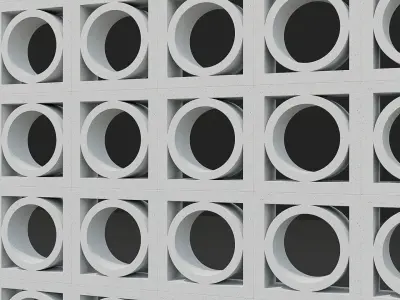 Breeze blocks wall 3D model