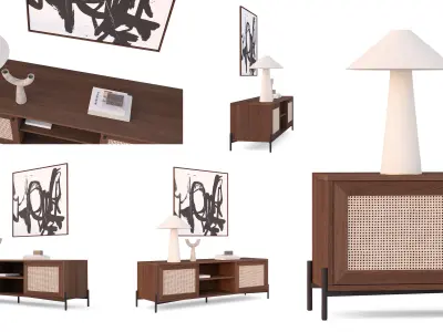 tv lowboard vienna with deco 3D model