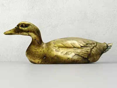 Large Brass Duck Figure 3D model