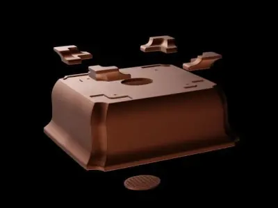 BONSAI POT SQUARE 006 3D print model
