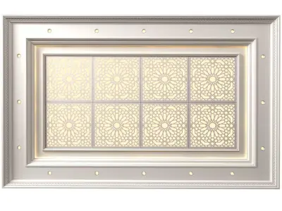 Coffered ceiling with lighting in oriental style 3D model