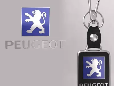 Peugeot car logo keychain 3d model  3D model