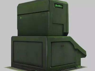 Retro Tech Computer Model Low-poly 3D model