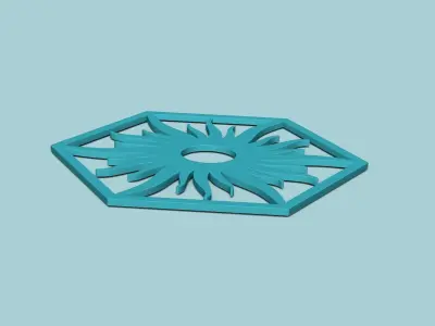 Hexagonal Wall Panel A33 Sun - Interior Design Decoration 3D print model