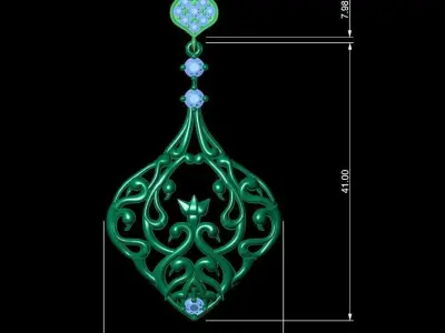 Diamond Earring 3D print model
