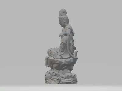 Guanyin Bodhisattva Buddha Statue  3D print model