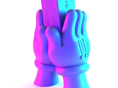 Bills Glove Money Grip toy 3D print model
