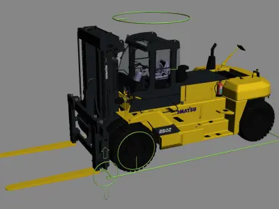 Forklift Komatsu GX20 Rigged 3D model