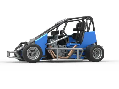 Pavement 600 Micro sprint car Scale 1 to 25 3D print model