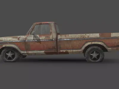 Abandoned Car - Ford F150 Classic Low-poly 3D model