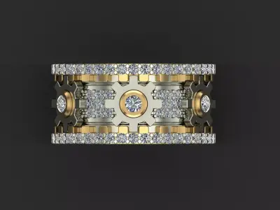 Ring with Gears 3D print model