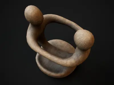 Wooden phone holder Low-poly 3D model