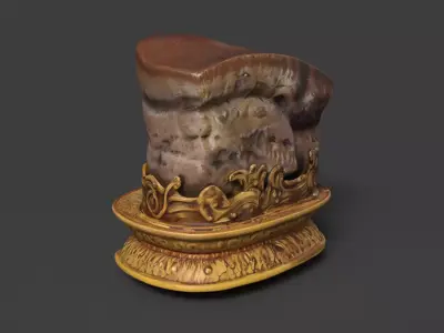 Chinese meat shape stone figure  Low-poly 3D model