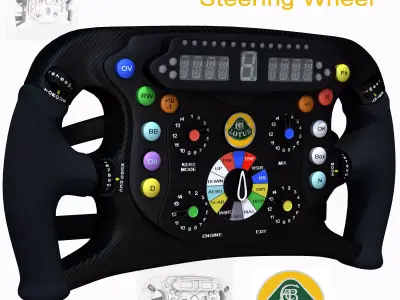 Lotus E23 Steering wheel Low-poly 3D model