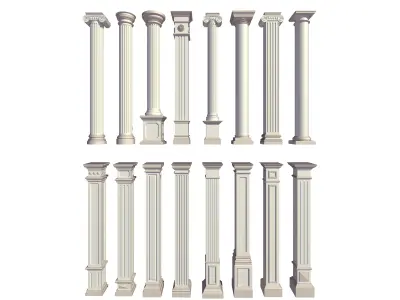 Classic Column Revit Family Pack 16 Models Parametric 3D model