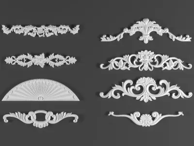 8 ornamental classic decoration 3d model kitbash vol 11 3D model