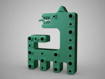Abstract Dog Trinket 3D print model