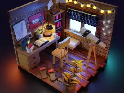 Lo-Fi Room 3D model