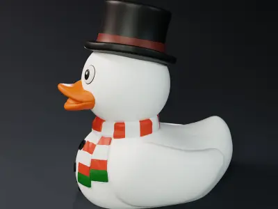 Cute Snowman Rubber Duck 3D print model