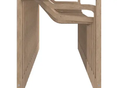 Wooden chair Low-poly 3D model