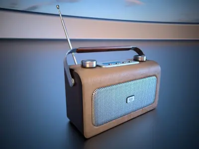Bush Retro Style Digital Radio Low-poly 3D model