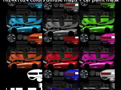 Generic Supercar v11 multicolors Low-poly 3D model