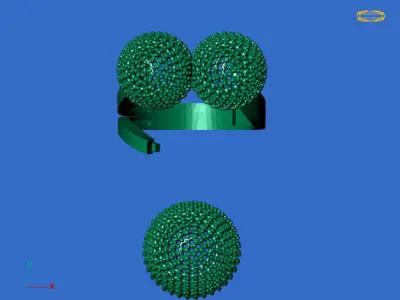 Women Stone Rings Diamond 3D print model 8
