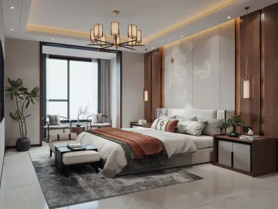  Chinese Bedroom interior 118 3D model