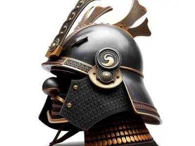 Samurai Helmet D Model Pack Low-poly 3D model