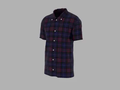 Shirt mannequin wearing plaid Low-poly 3D model