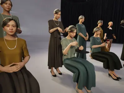 Modular Character - Asian Smart Casual Woman - FM2 Low-poly 3D model