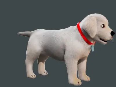 Cartoon Dog NoRig Low-poly 3D model