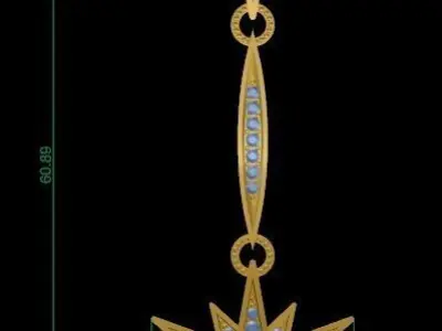 Star Ear-ring 3D print model