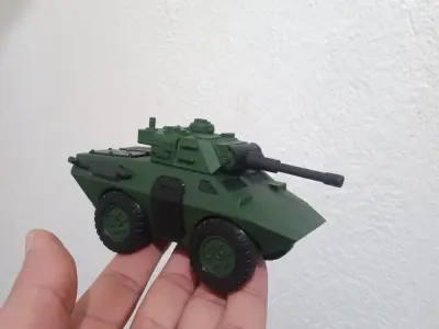 ARMORED VEHICLE AND CANNON TURRET 3D print model