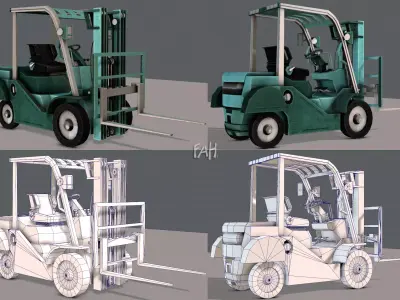 Forklift Cartoon Low-poly 3D model